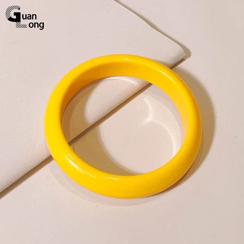 Colorful Thin Resin Punk Bangle Bracelet Charms Round Jewelry Gift