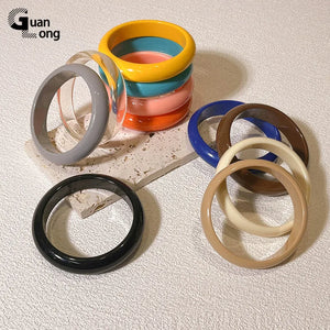 Colorful Thin Resin Punk Bangle Bracelet Charms Round Jewelry Gift