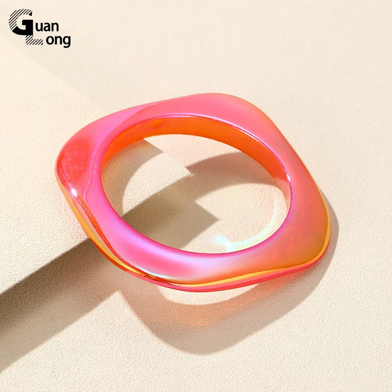 Multicolor Square Thin Bangles Punk Gothic Bracelets & Bangle for Women