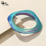 Multicolor Square Thin Bangles Punk Gothic Bracelets & Bangle for Women