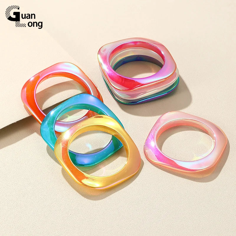 Multicolor Square Thin Bangles Punk Gothic Bracelets & Bangle for Women