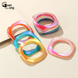 Multicolor Square Thin Bangles Punk Gothic Bracelets & Bangle for Women