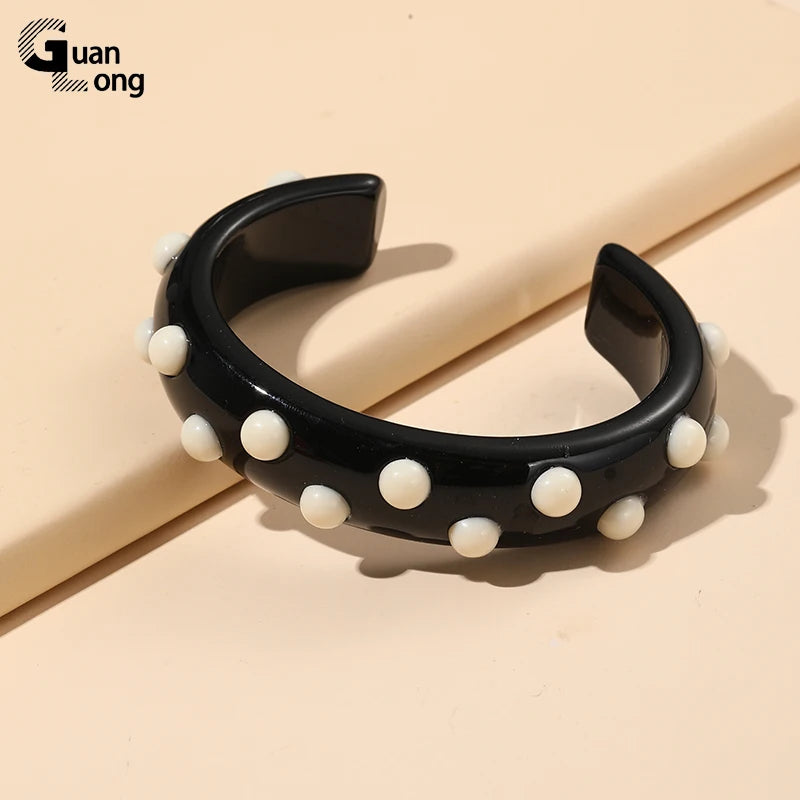 Colorful Cuff Bangles Acrylic Charm Open Bangle for Women