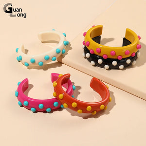 Colorful Cuff Bangles Acrylic Charm Open Bangle for Women