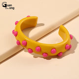 Colorful Cuff Bangles Acrylic Charm Open Bangle for Women
