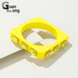 Square Geometric Bangles Multicolor Charm Punk Gothic Bracelets For Women