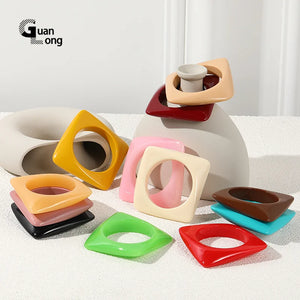 Colorful Resin Charms Bangles for Teen Girls