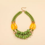 Layered Beaded Pendant Necklace Vintage Jewelry