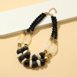 Layered Beaded Pendant Necklace Vintage Jewelry