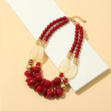 Layered Beaded Pendant Necklace Vintage Jewelry