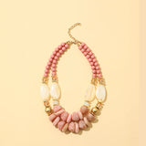 Layered Beaded Pendant Necklace Vintage Jewelry
