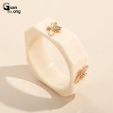 Multicolor Geometric Square Bee Acrylic Bangles for Women