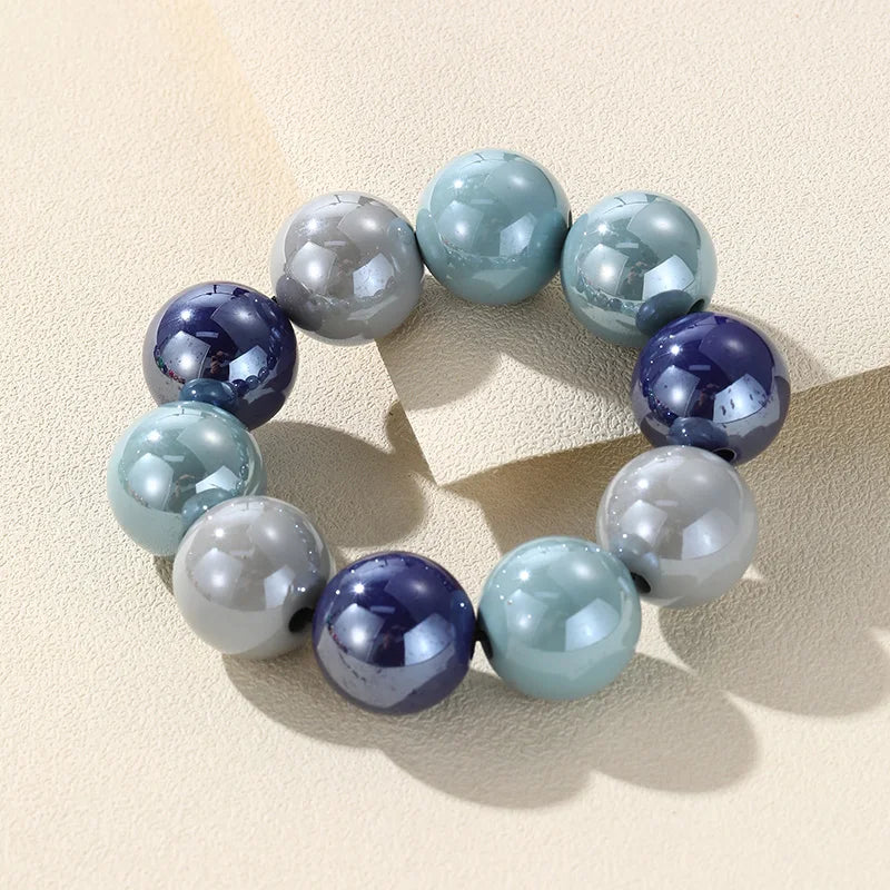 Bohemia Charm Beaded Bracelet Colorful Beads Strand Chain Bangle Elastic Jewelry