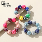Bohemia Charm Beaded Bracelet Colorful Beads Strand Chain Bangle Elastic Jewelry