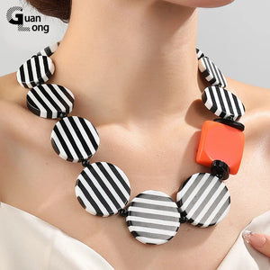 Colorful Bohemian Necklaces for Women Chain Punk Beaded Necklaces