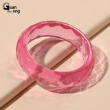Colorful Transparent Cuff Bangles for Women - Acrylic Punk Bangle Bracelet