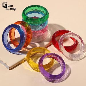 Colorful Transparent Cuff Bangles for Women - Acrylic Punk Bangle Bracelet