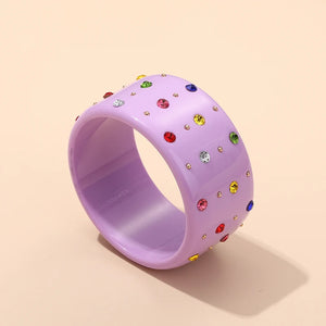 Colorful Resin Acrylic Vintage Cuff Bracelets Bangle Charms