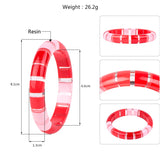 Gradient Striped Resin Acrylic Bangle Bracelet Wedding Jewelry