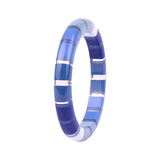 Gradient Striped Resin Acrylic Bangle Bracelet Wedding Jewelry