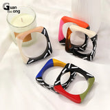 Bohemian Resin Wide Bangles for Women - Wedding Jewelry