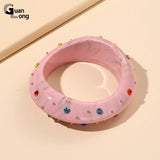 Retro Crystal Charm Bangle for Women Party Jewelry
