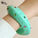 Retro Crystal Charm Bangle for Women Party Jewelry