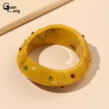 Retro Crystal Charm Bangle for Women Party Jewelry