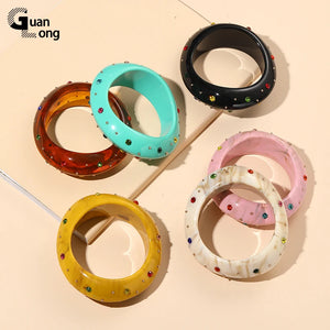 Retro Crystal Charm Bangle for Women Party Jewelry
