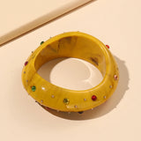 Retro Crystal Charm Bangle for Women Party Jewelry