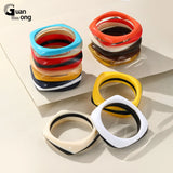 Colorful Bangles for Women Wide Geometric Irregular Square Retro Bangles