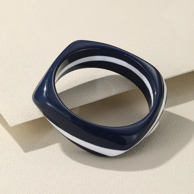 Colorful Bangles for Women Wide Geometric Irregular Square Retro Bangles