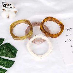 Resin Cuff Bracelet Bangle Geometric Pattern Charms Jewelry