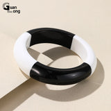 Colorful Resin Bangles Geometric Round Bracelets Retro Hand Jewelry
