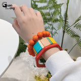 Vintage Bohemia Beads Bracelets Set for Women, Adjustable Charms Bangle