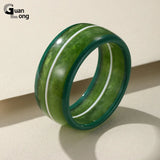 Colorful Acrylic Cuff Bangle Wide Geometric Retro Bracelet Girls Travel Jewelry