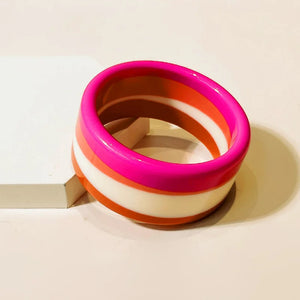 Colorful Indian Resin Acrylic Bracelets - Wide Bangles for Women