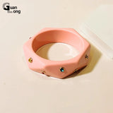 Vintage Geometric Resin Crystal Bracelet for Women