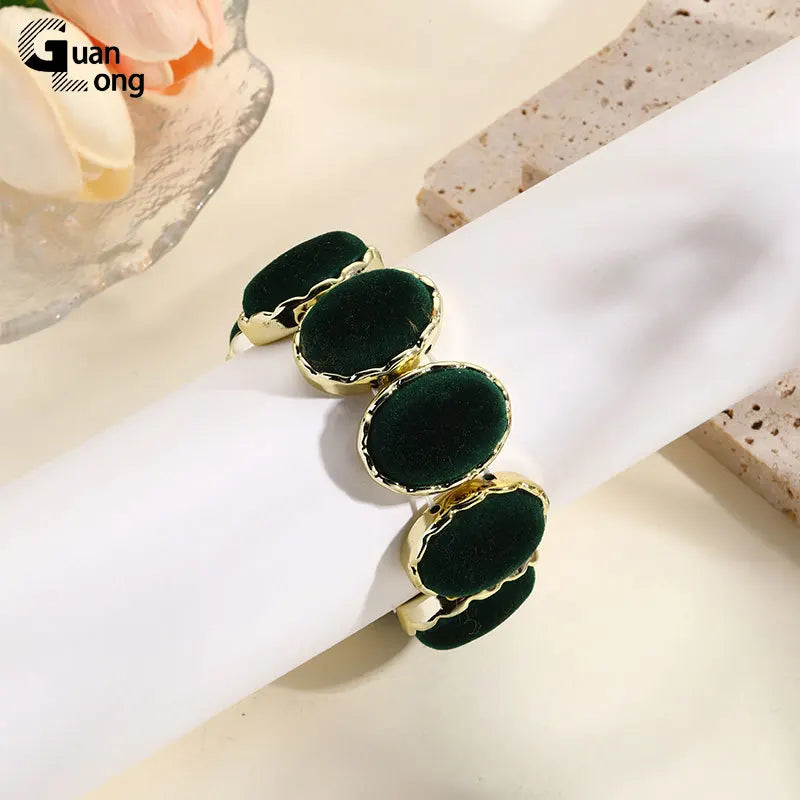 Vintage Retro Leopard Print Geometric Bracelet for Women