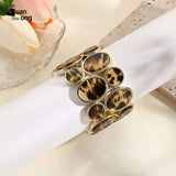 Vintage Retro Leopard Print Geometric Bracelet for Women