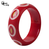 Indian Acrylic Resin Bangles with Charms for Women