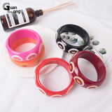 Indian Acrylic Resin Bangles with Charms for Women