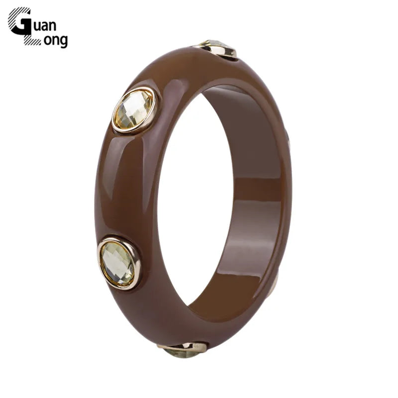 Guanlong Vintage Resin Cuff Bracelet for Women