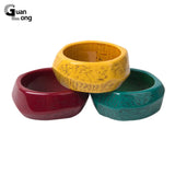 Guanlong Wide Bangle Bracelets Indian Acrylic Bangles Charms Retro Party Gift