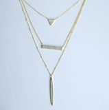 925 Silver Micro Pave CZ Layer Necklace