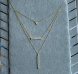 925 Silver Micro Pave CZ Layer Necklace