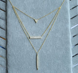 925 Silver Micro Pave CZ Layer Necklace