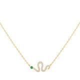 925 Silver CZ Snake Charm Necklace for Women
