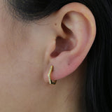 925 Silver Hexagon Small Huggie Hoop Earring