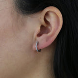 925 Silver Hexagon Small Huggie Hoop Earring